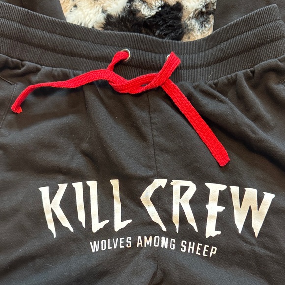 Kill Crew women's Black Joggers with Red Drawstring - Picture 3 of 4